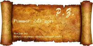 Pummer Zágon névjegykártya